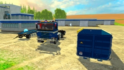 Грузовик «Volvo F12 HKL» + прицеп и контейнер v1.0 для Farming Simulator 2015 - скриншот