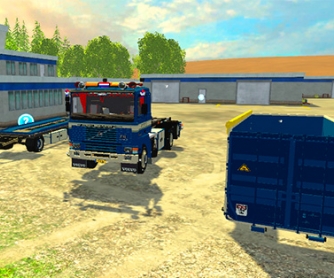 Грузовик «Volvo F12 HKL» + прицеп и контейнер v1.0 для Farming Simulator 2015 - скриншот