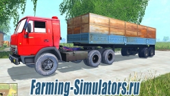 «КамАЗ 5410» и прицеп «Одаз 9370»  для Farming Simulator 2015 - скриншот